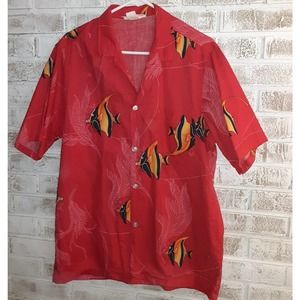 Vintage Passion Fruit Honolulu Hawaiian Shirt sz L Button up